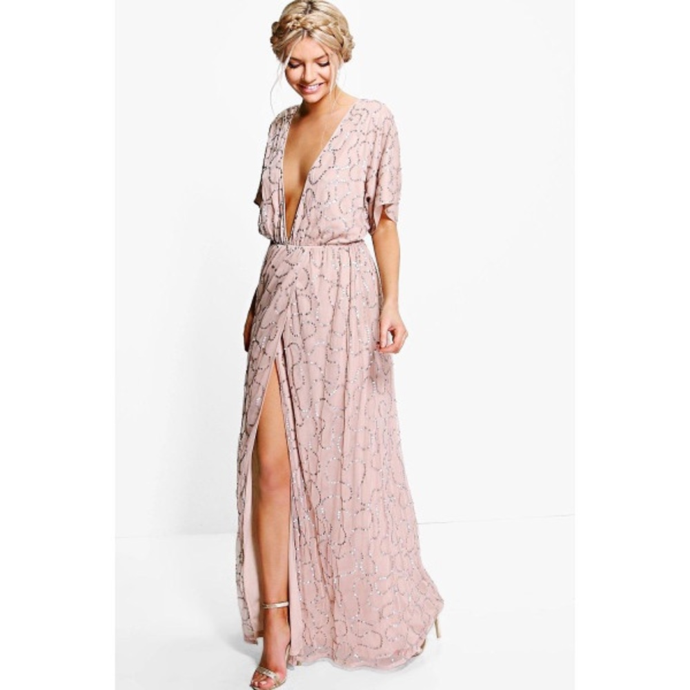 Boutique Tiai All Sequin Tie Back Maxi Dress